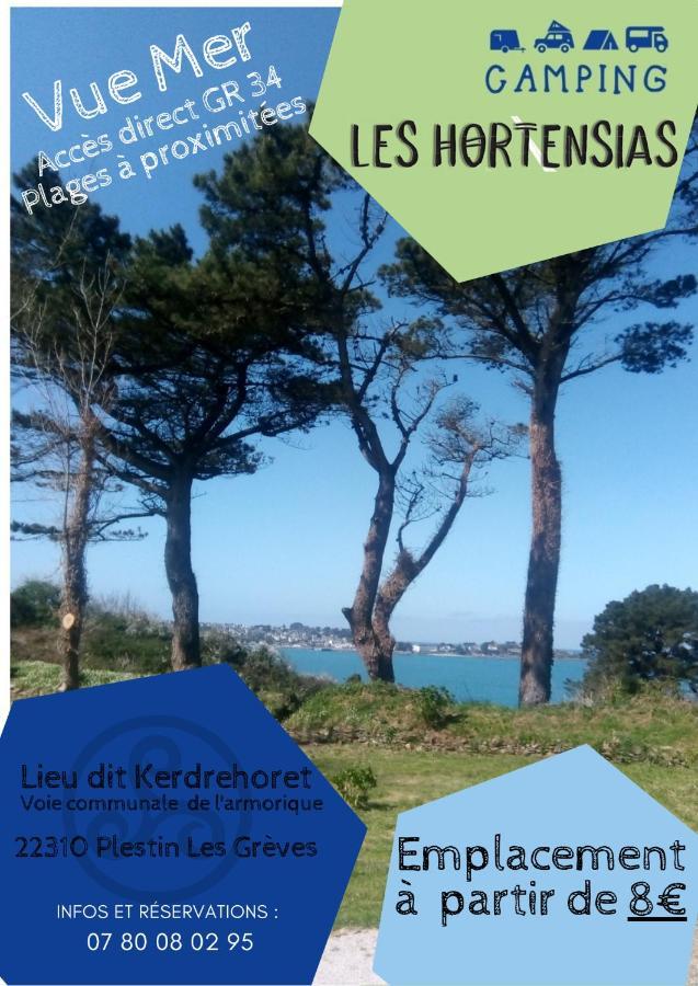 Les Hortensias Grande Tente Familiale Deux Chambres Et Sejour Vue Mer Sur Camping Nature Плестен-ле-Грев Екстер'єр фото